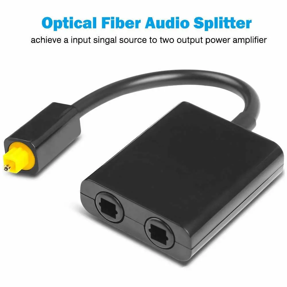 GY02 Adapter 1 input 2 Output Dual Port Toslink one divide into two Audio patch cord Splitter Optical Fiber Audio Cable