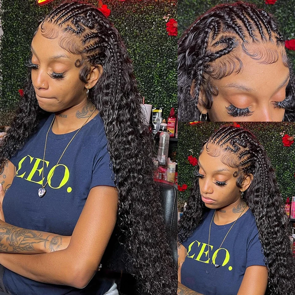 200% Density 30 Inch Pre Plucked Transparent HD Lace Front Wigs Deep Wave 13X4 Lace Front 100% Human Hair Wigs