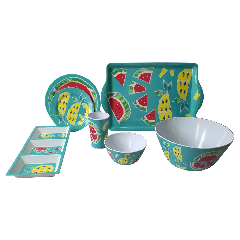 2024 новый дизайн набор посуды для ресторана и дома просто круглые кухонные блюда миски обслуживание на 2 матовый темно-синий цветочный ужин