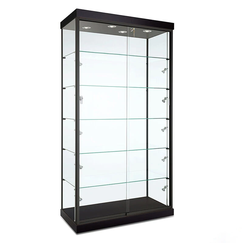 Wholesale Full Vision Tempered Glass Cabinet Display Showcase For Retail Shops Display