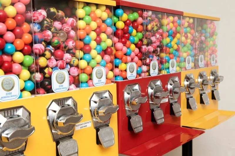 triple head vending machine bubble gum machine