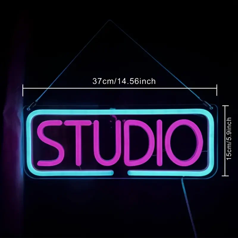 1 PC Studio Neon Sign, Music LED Neon Letter Neon Sign, Bar Sign Lighting Beer Bar, Music Studio, Bedroom Wall Decoration