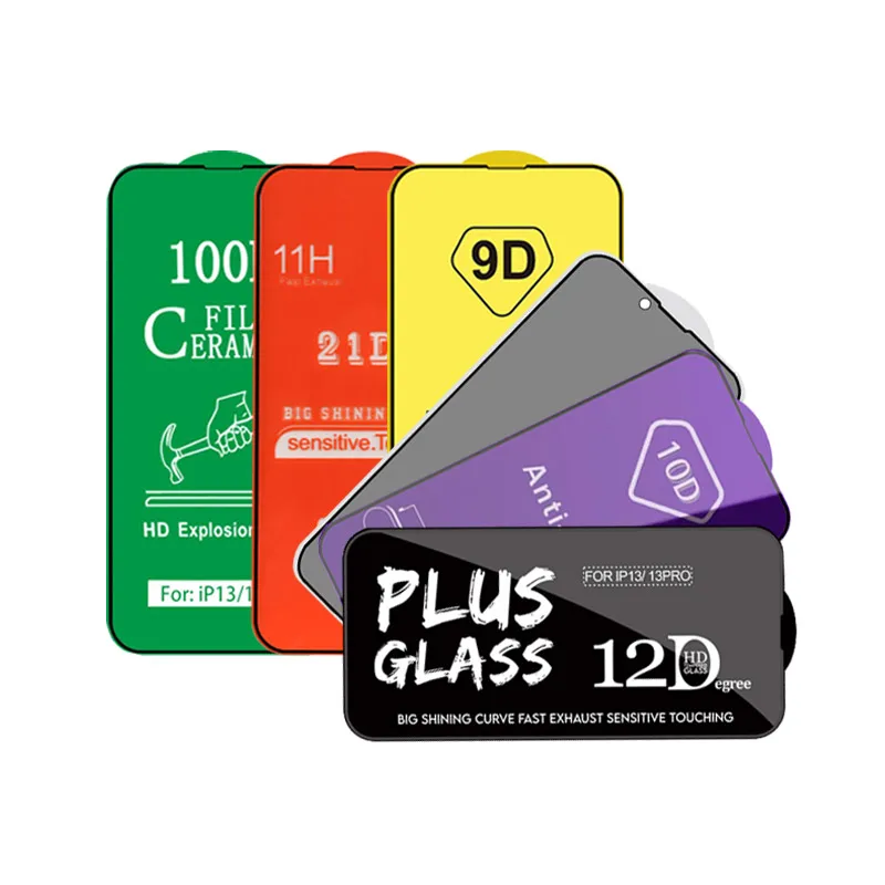 Factory 9D 11D 111D Screen Protector For iPhone 13 Pro Max 9H Mobile Phone Tempered Glass Screen Protector For iPhone 13 12