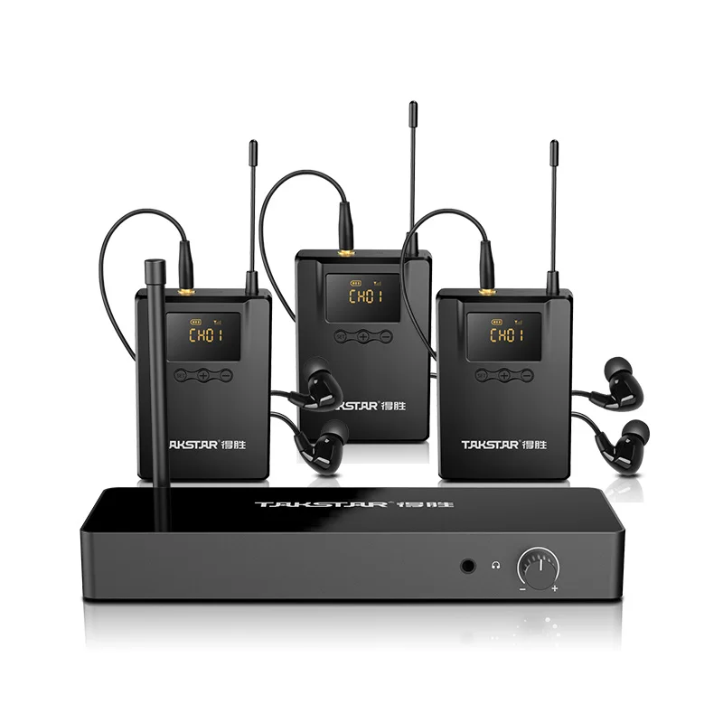 Takstar WPM-300 Wireless In Ear Monitoring System Stereo UHF Vocal Stage Performance Metal Monitors