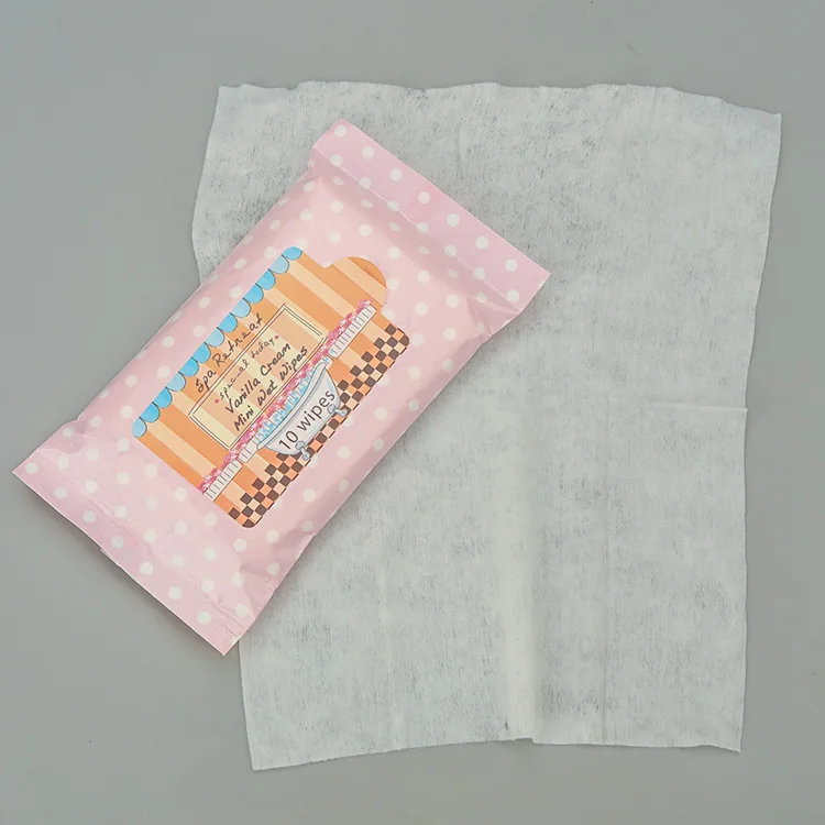 vanilla cream 10pcs cleaning mini wet wipes spa wet tissue