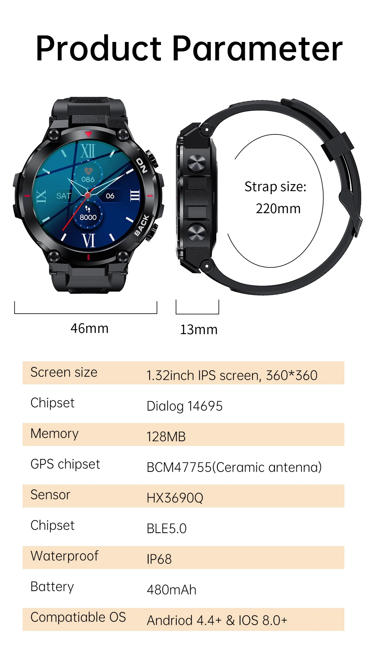 Gps Reloj Montre Connecte Smart Watch Men Phone Wholesale Wristwatch Long Standbt Time Digital Watch