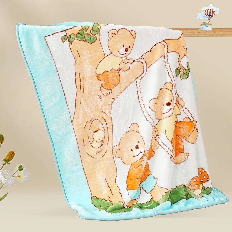 Новый дизайн оптовая продажа 2-слойные фланелевые флисовые одеяла по индивидуальному заказу низкая цена 80*110 Raschel детское одеяло для зимы
