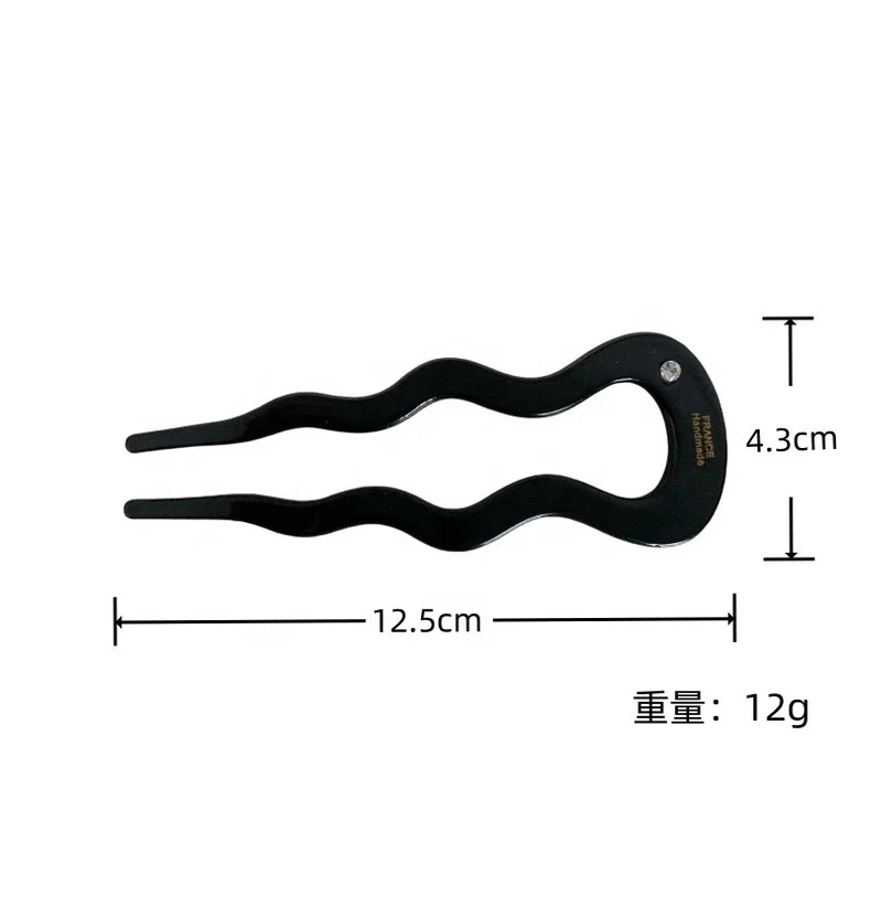 PDANY New Arrived Simple Fashion Women Hair Clips Sticks Oversize 13cm Acetate U-Wave Shape Hair Forks Hairpins Clips For Women