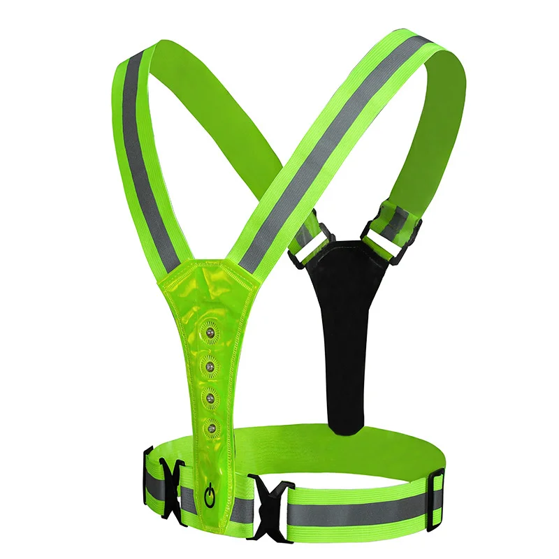Amazon Hot Sell USB Charging Lightweight 3 Modes Led Running Safety Reflective Vest LED USB Night running lights for runners