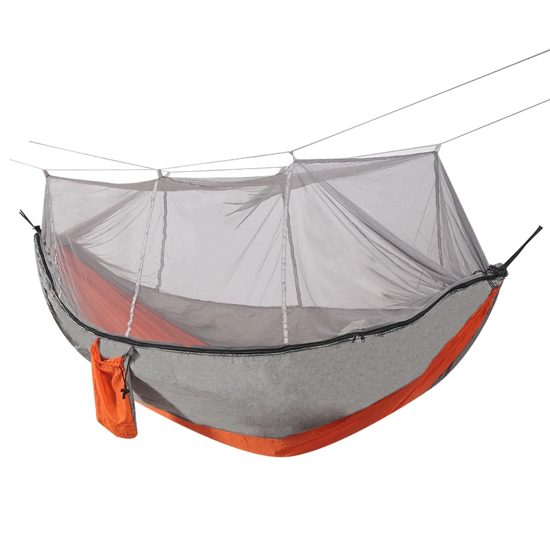 
OEM/ODMCamping Hammock with Net Mosquito, Parachute Fabric Camping Hammock Portable Nylon Hammock for Backpacking Camping Travel 