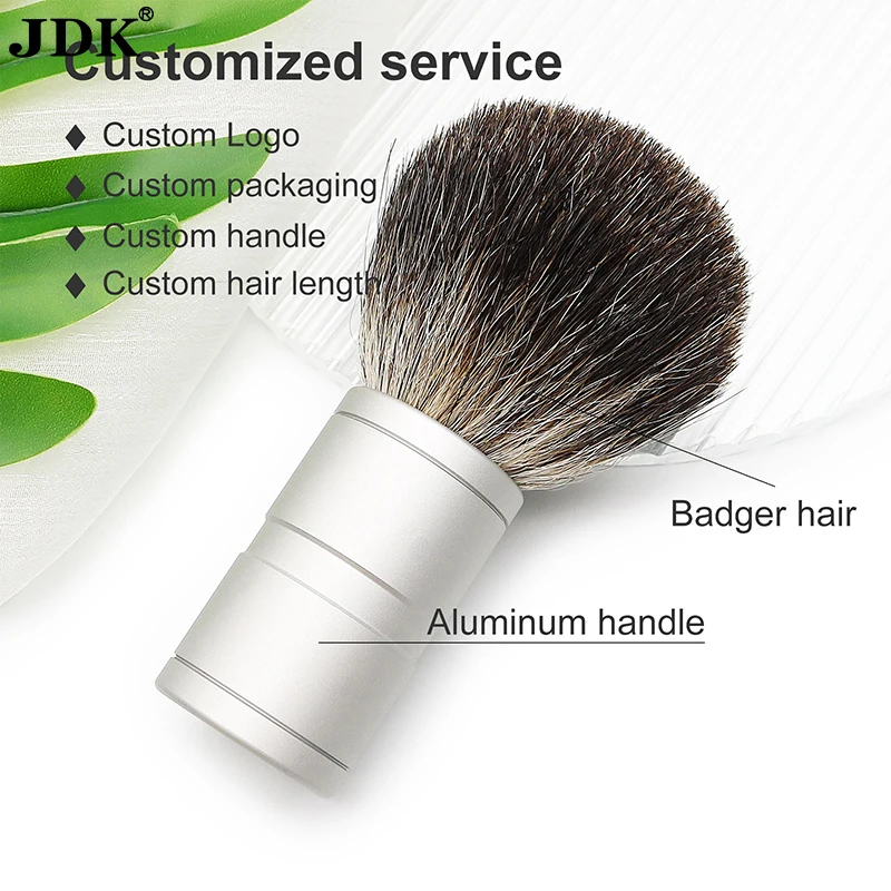 JDK Factory Price Premium Mesh Aluminum Handle Wet Shave Badger Hair Shaving Brush