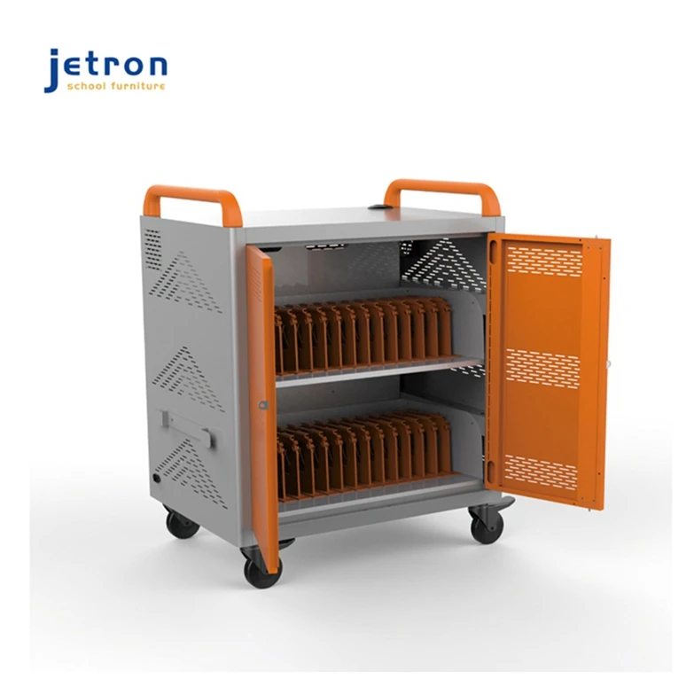 Steel Smart Door Lock Storage Cabinet Computer Usb Mobile Phone Charging Cart For Laptops