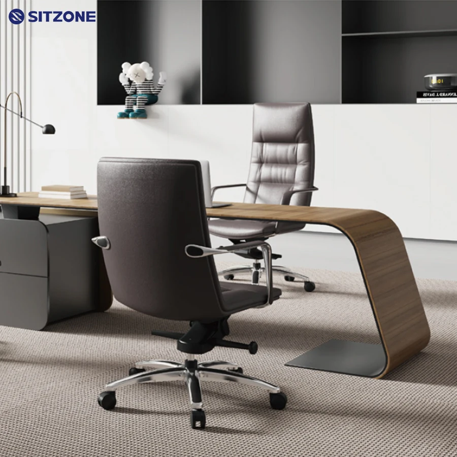 Ситзона звезда продукт роскошный эргономичный поворотный менеджер офисные кресла из натуральной кожи
