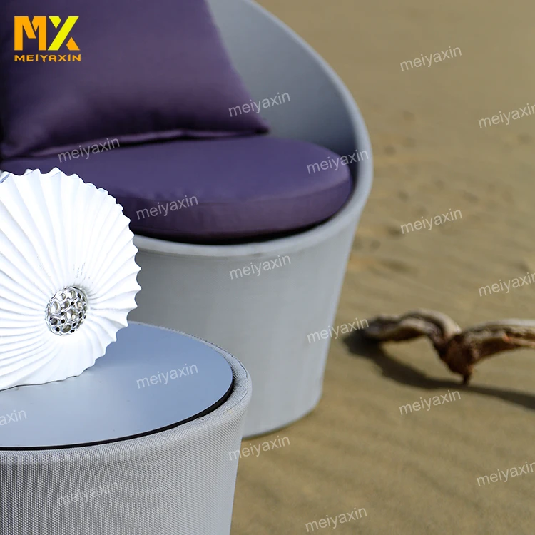
MX outdoor garden table chair waterproof small round metal coffee table set 