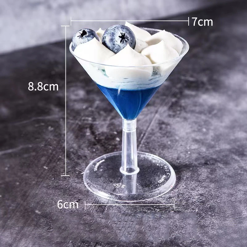 Plastic Dessert Cups With Spoons Disposable Appetizer Cups for cocktail with Tasting Spoon