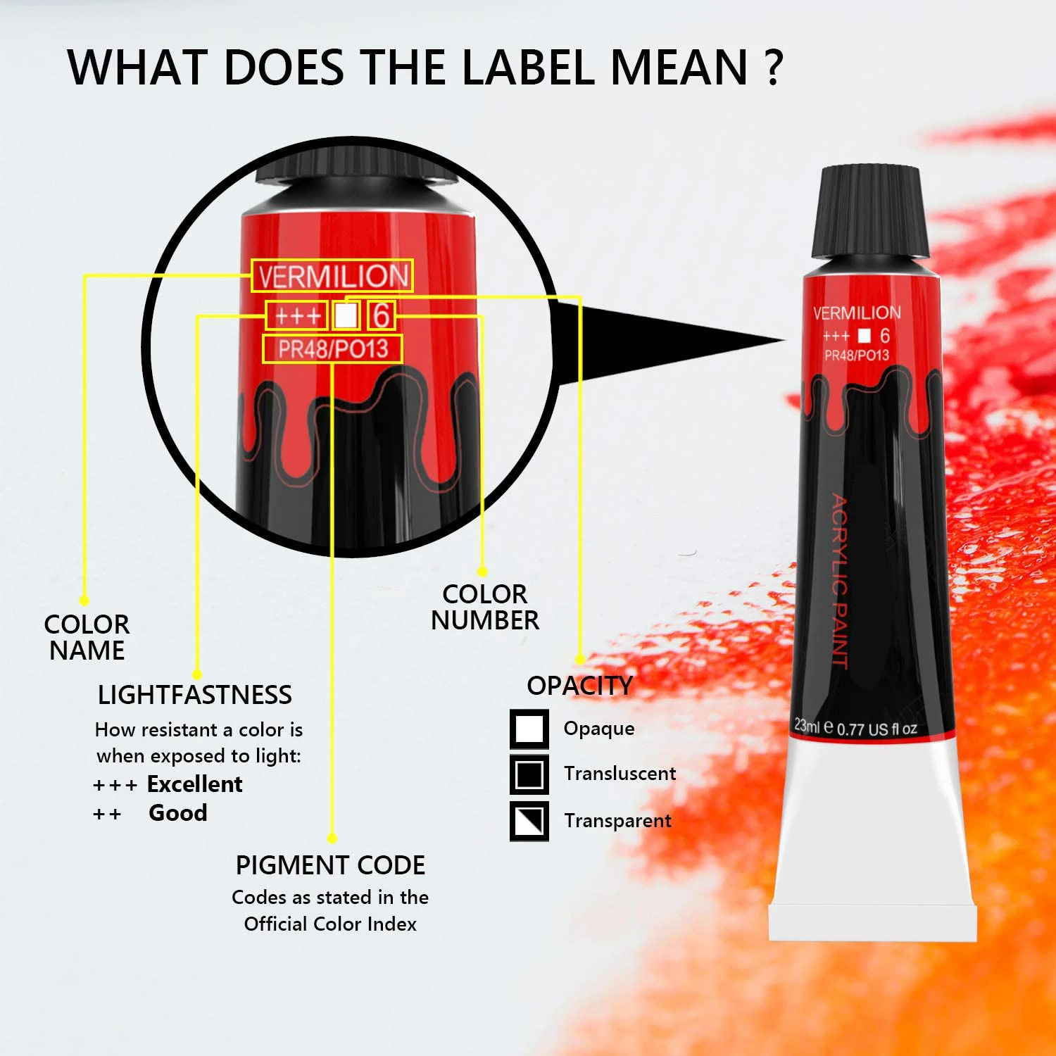 Acrylic paint Set Artist Grade 48 colours/tube (23 ml 0.77 oz) non-toxic non-fading rich paint painter