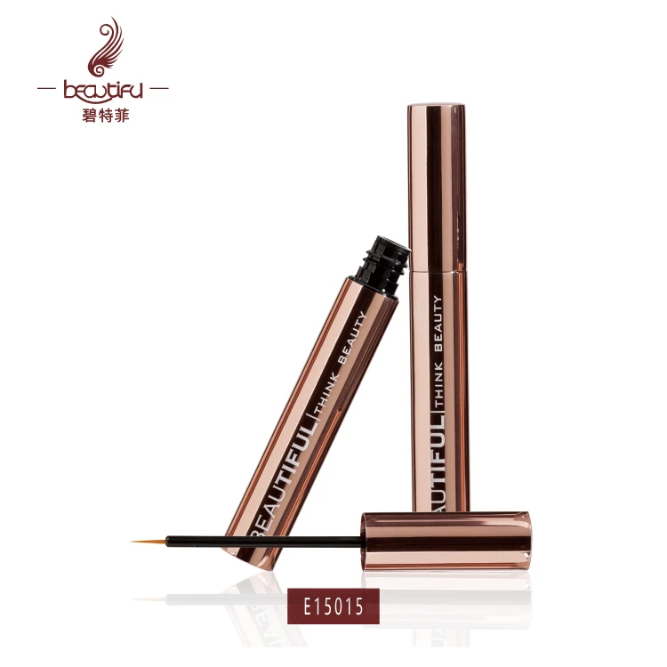 Shiny rose gold aluminum eyelash serum bottle , luxury metal tube for 3ml 4ml lash serum , empty lash growth container