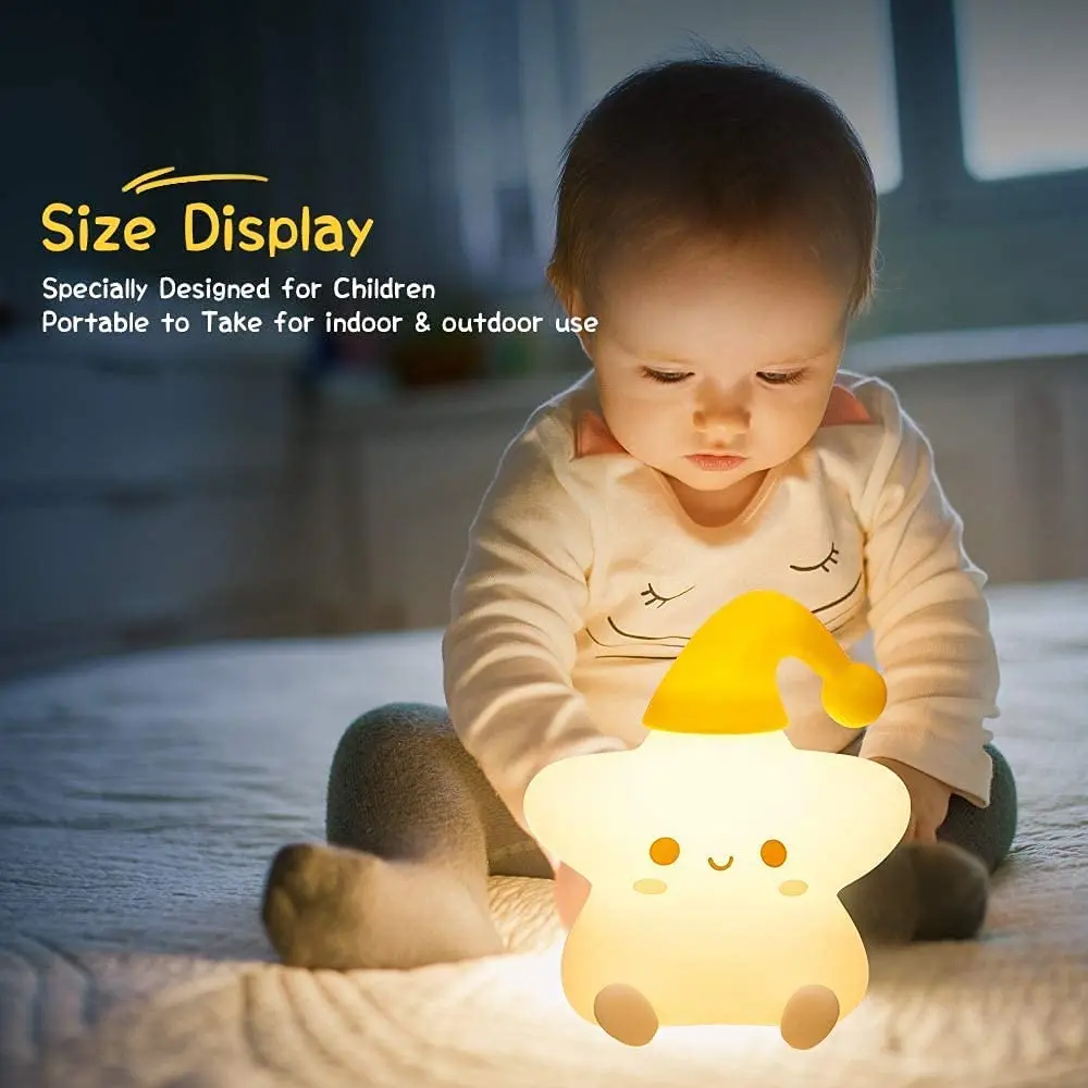 hot sell cheap price best gift led night lamp night lights for kids star silicone lamp