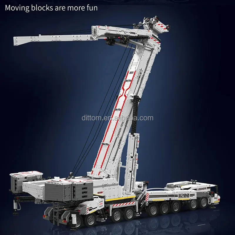 Mould King 17007 Liebherr LTM11200 Crane Truck Bricks 2.4G&APP Motorized Crane Technical Educational Model Building Blocks Toys
