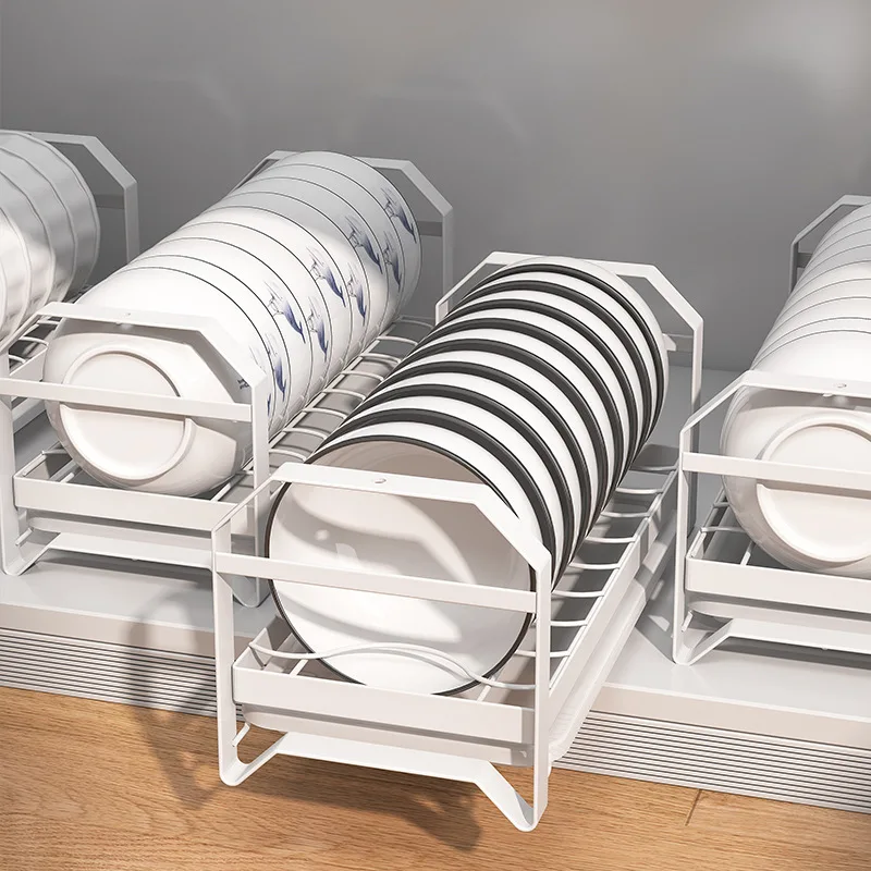 Home and Kitchen Countertop Metal Plate Bowl Holders Non-Slip Cabinet Drawer Dish Drying Drainer Rack Organizer