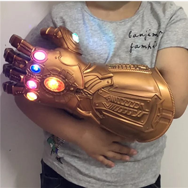 Высококачественная перчатка Thanos со светодиодной подсветкой ПВХ для косплея костюм мужчин/детей X0534
