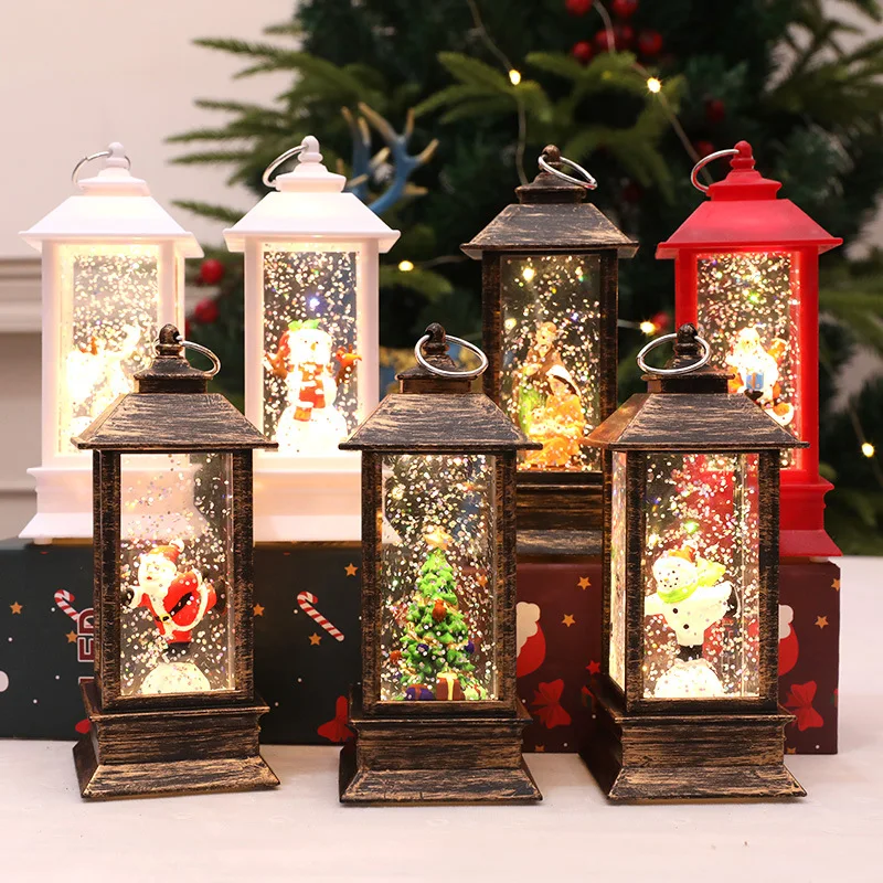 HY-142  Water Lanterns Small Hanging Santa Lighted Christmas Lantern