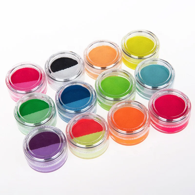 10G Water Activated Eyeliner UV Glow Neon Cake Body Face Makeup Paint for Costume Halloween and Club Makeup Art Paint
