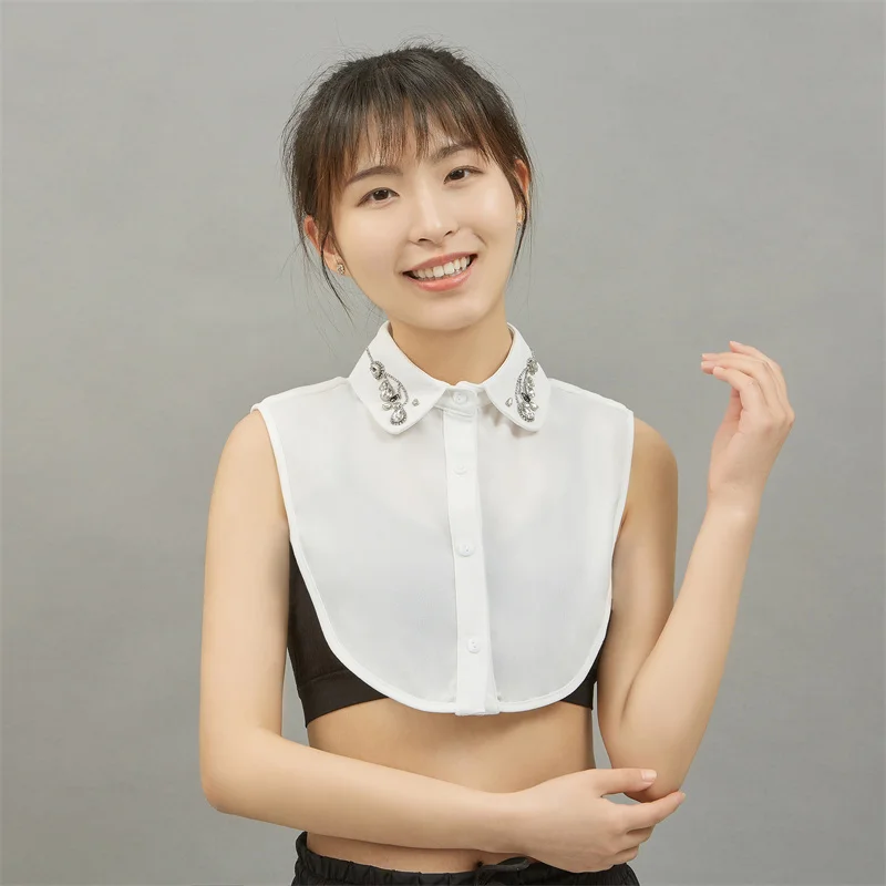 Lace women shirt collar faux women false collar embroider removable half shirt cotton collar with embroiderer