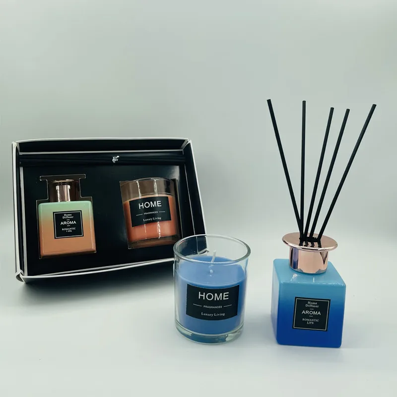 Home Fragrance Scented Candles Luxury Set Reed Diffuser Oil Aroma Gift Set