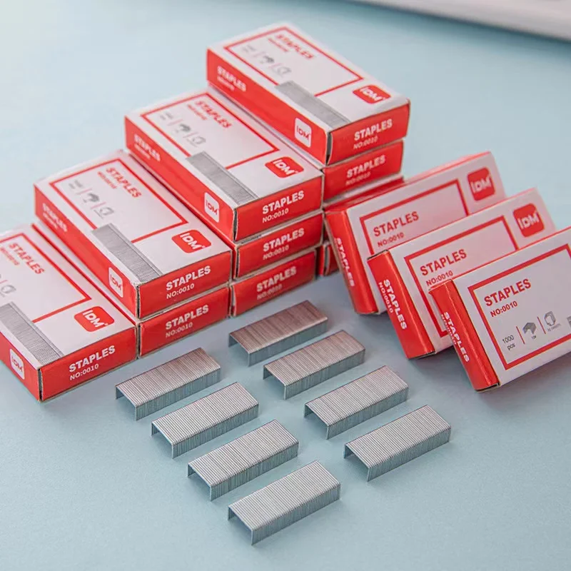 Factory Direct Sale Wholesale 10# Staples 1000 Box Staples Office Binding Small Mini 10 Size Metal Staples