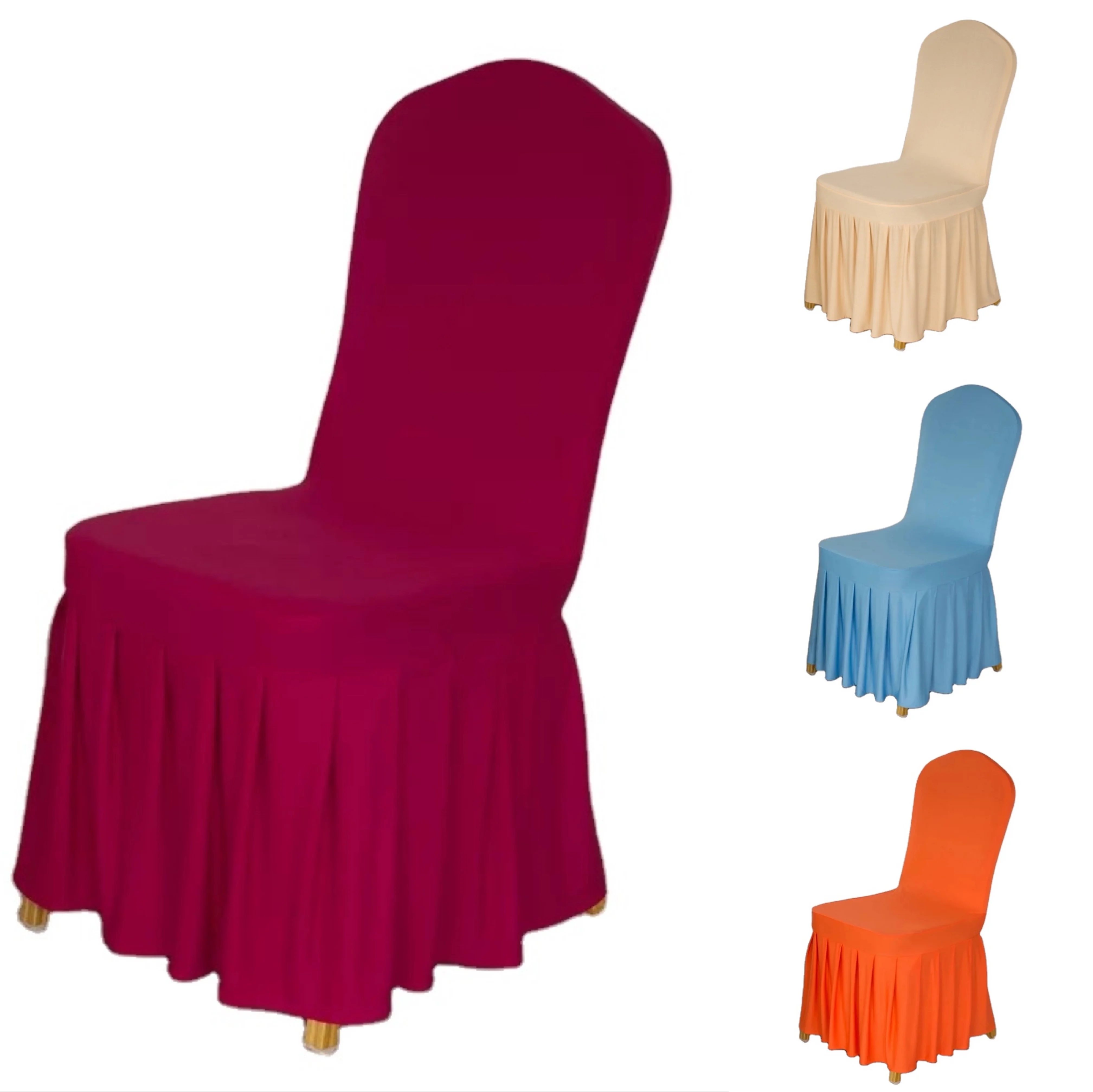 Factory price stuhlhussen chair covers solid color housse de chaise coprisedia
