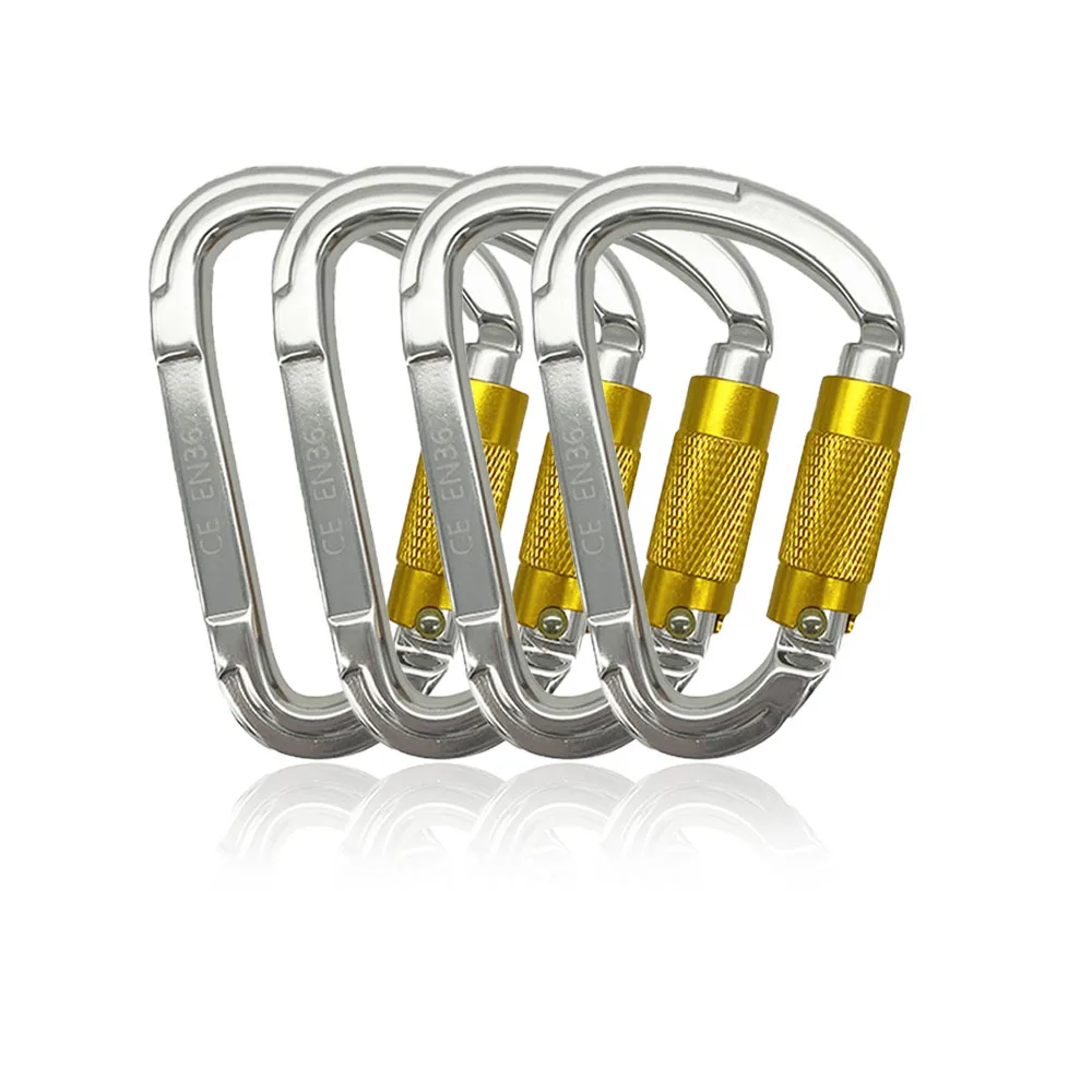 JENSAN Factory Custom Ce Certified Auto Locking Climbing 25kn 7075 Aviation Aluminium Carabiner Hammock Karabiner