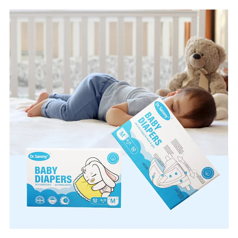 Cloth-like feel soft infant Dr.sammy diapers free sample economical Good Price OEM and ODM Customize baby diapers