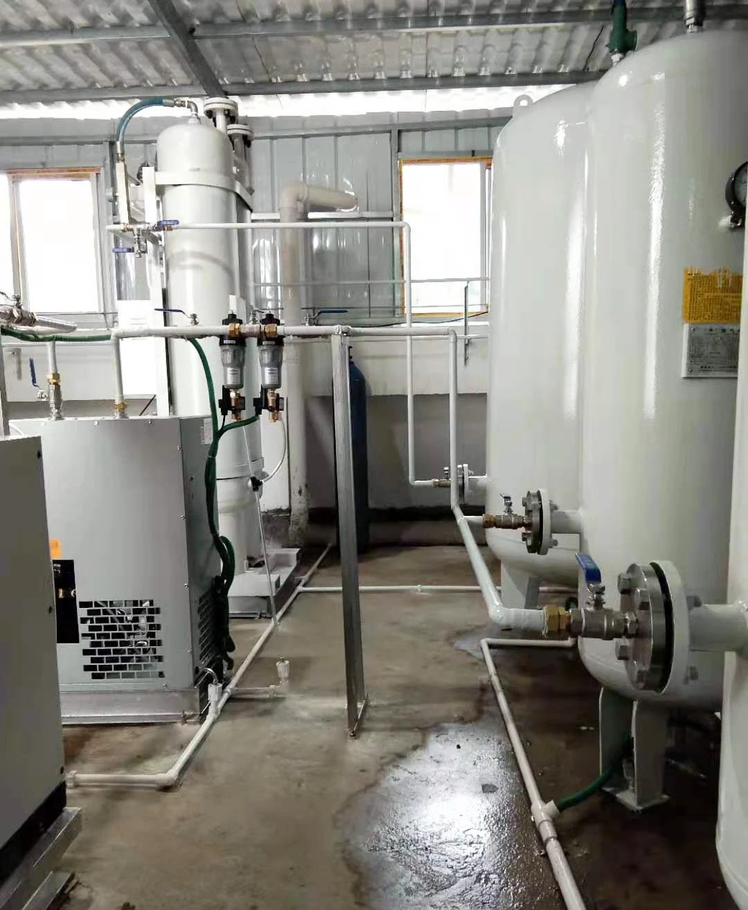 Integrated ozone and oxygen generator oxygen air separation making plant