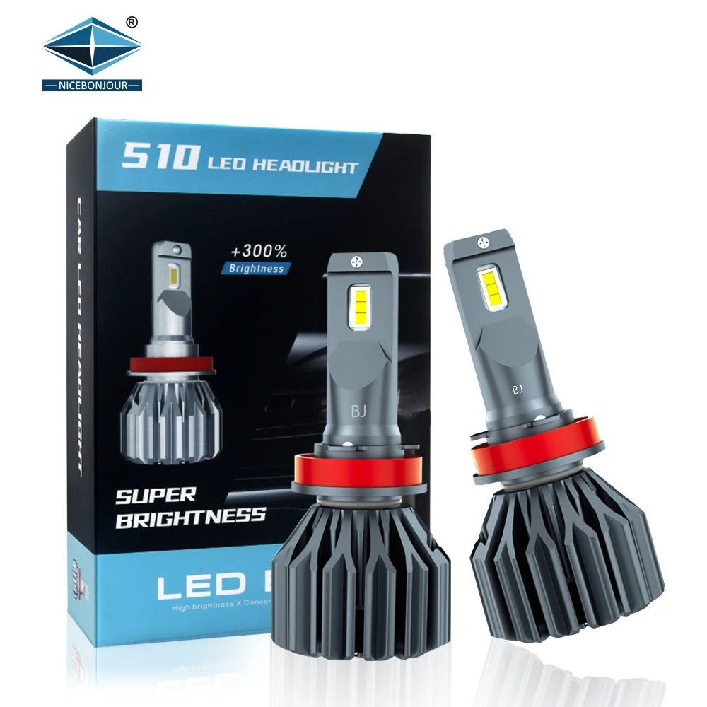 Auto Parts Led Csp 7035 Chip Led Head Light With Fan H1 H3 H7 H11 H13 880 9005 9006 9007 Led Headlight Bulb H4