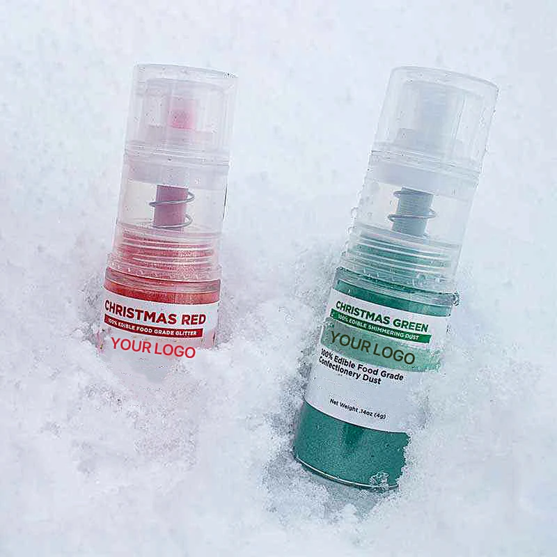 Christmas Red Luster Dust Green Edible Glitter Supplier for Cakes Decoration Food Grade Sparkles