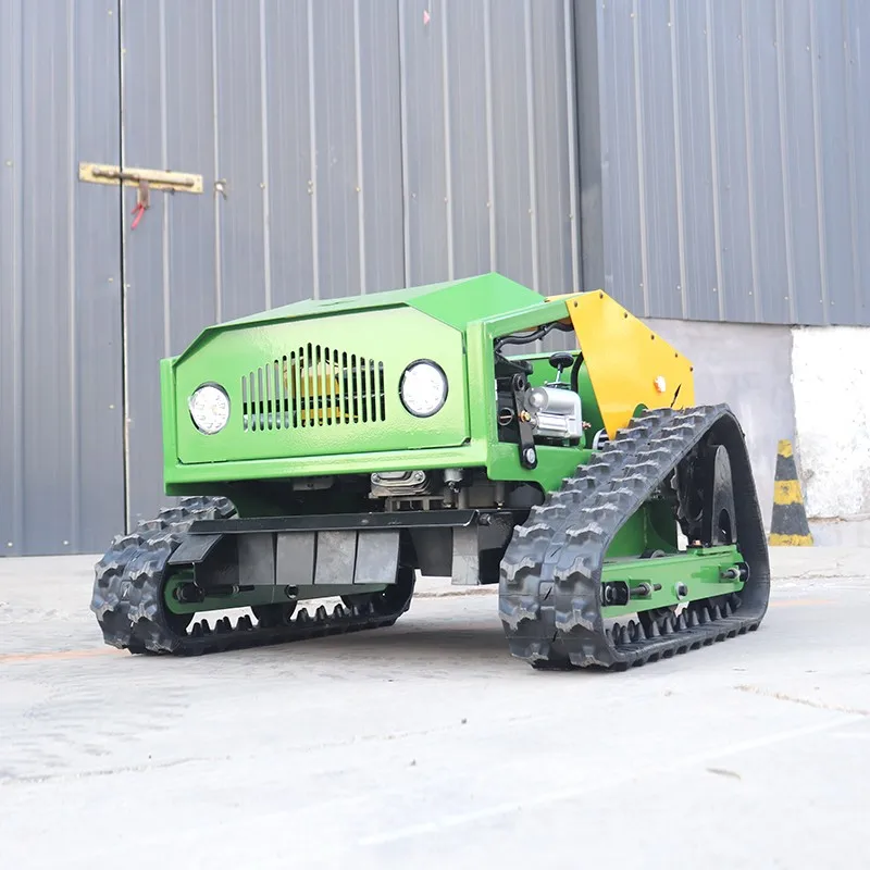 Rubber Track Electric Remote Control Electric Corded Lawn Mower Robot Zero Turn Lawn Mower With Snow Plow