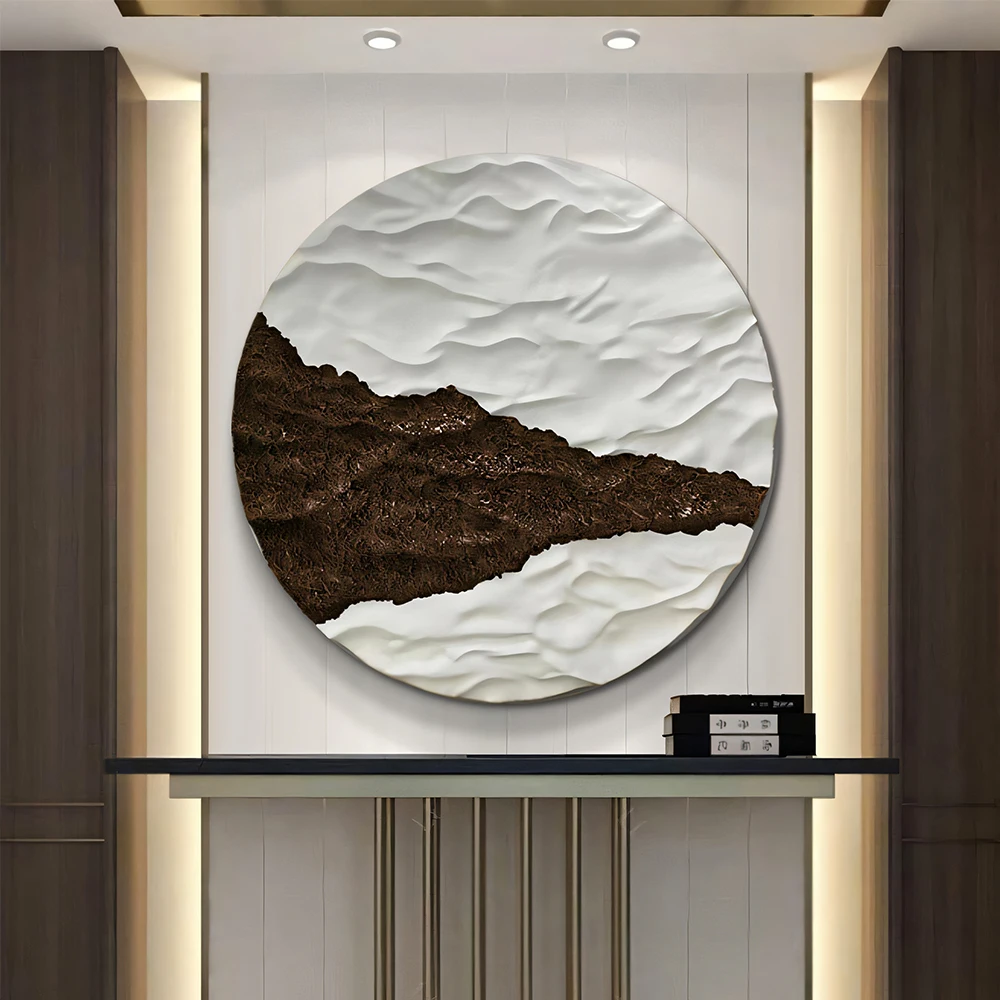 Custom Round Wall Art Wooden Hanging Ornament Wall Mount Creative Design Wood Carving Home Decoration Wall Art