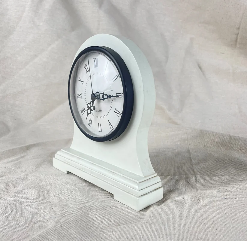 Country Roman Numerals Tabletop decoration Clock Battery Operated Rustic Farmhouse Farmstead Wooden Decor Art Wood Base Clock