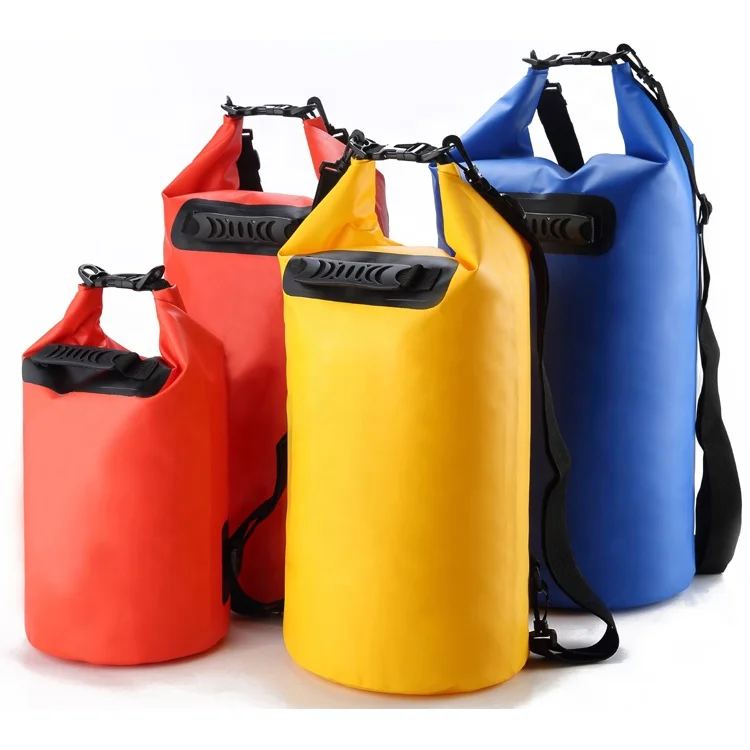 waterproof floating dry bag roll top closure ocean pack PVC tarpaulin TPU outdoor dry bag 2L 5L 10L 20L 80L with shoulder straps