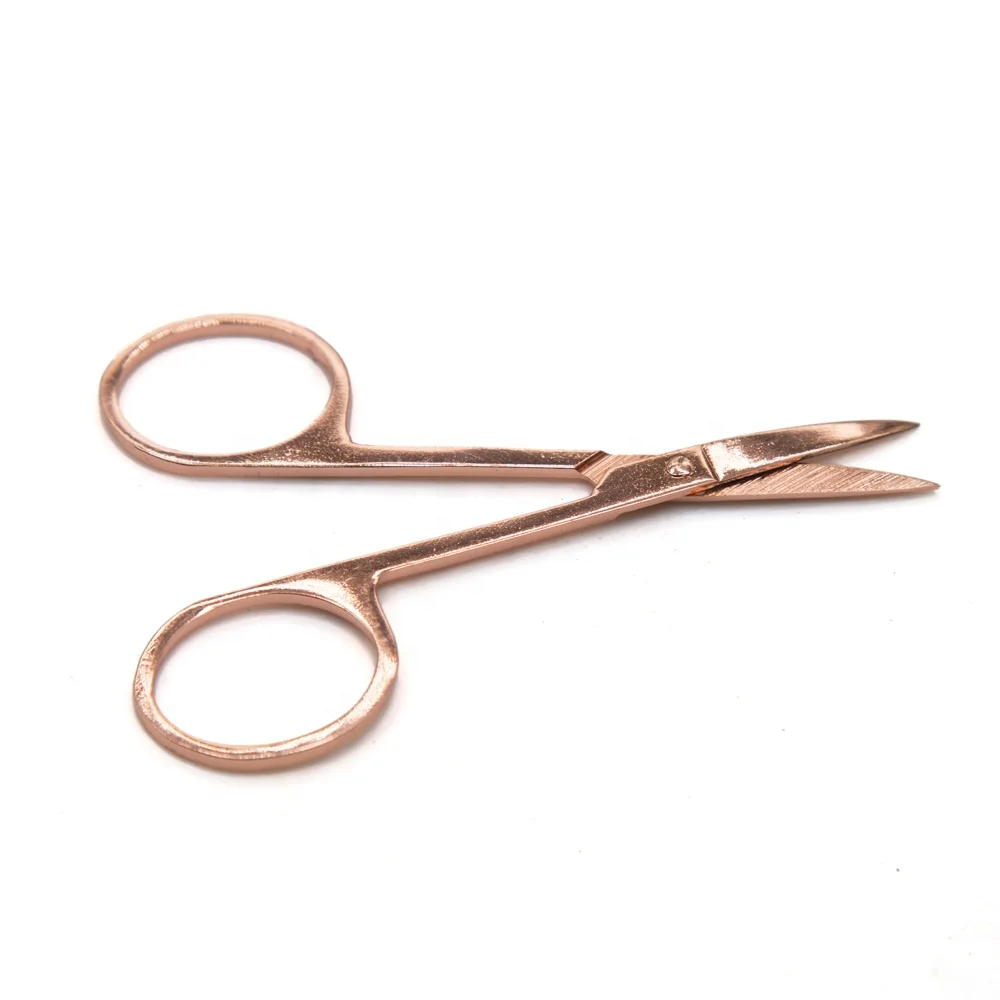 Rose gold mini multifunctional beauty trimming metal sharp scissors for lash and eyebrow