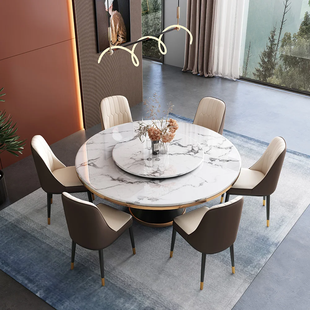 SITU modern luxury furniture marble round restaurant table dining table set 6 chairs