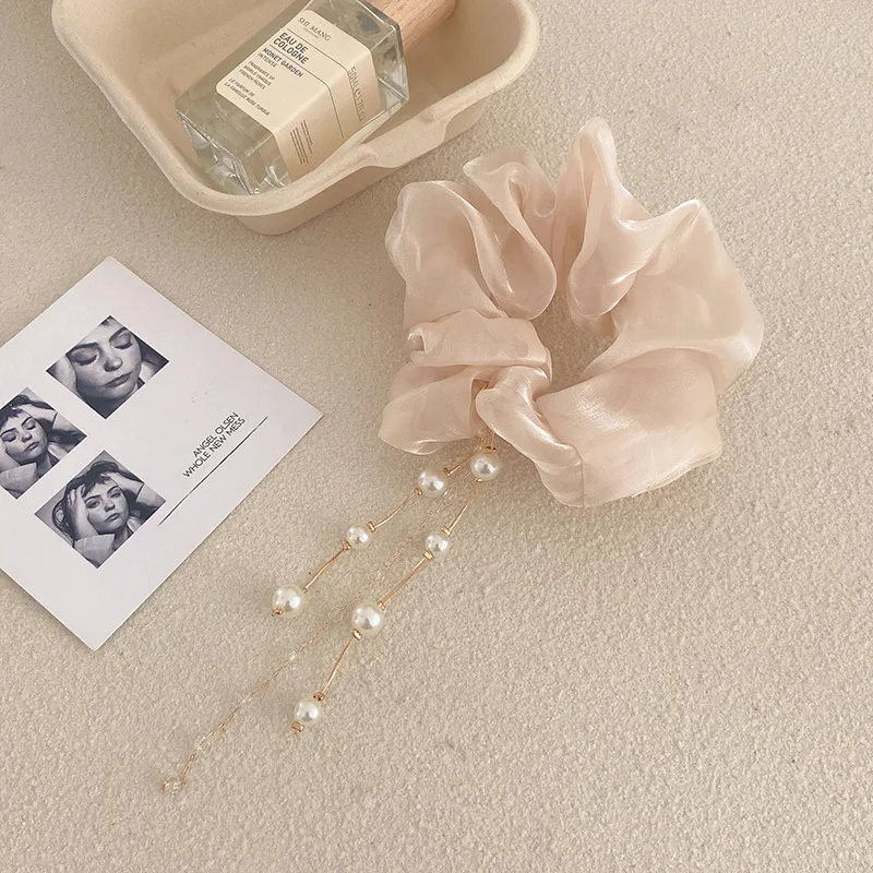 Large Solid Color Silk Scrunchies Fashion Scrunchy Hair Band Elastic Scrunchies In Various Colors