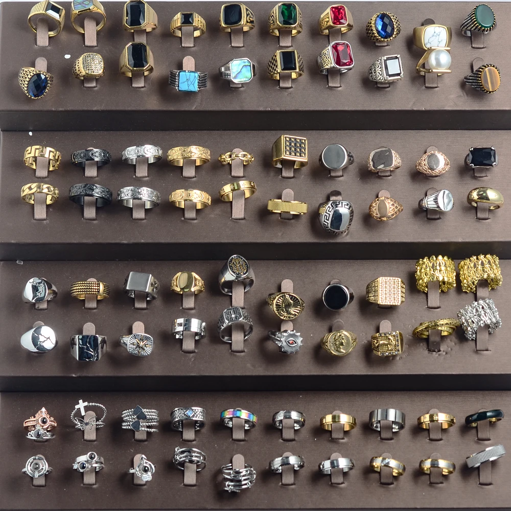 Fashion Wholesale Custom Jewelry Anillos Para Hombre Waterproof Non Tarnish Stainless Steel Signet Rings For Mens