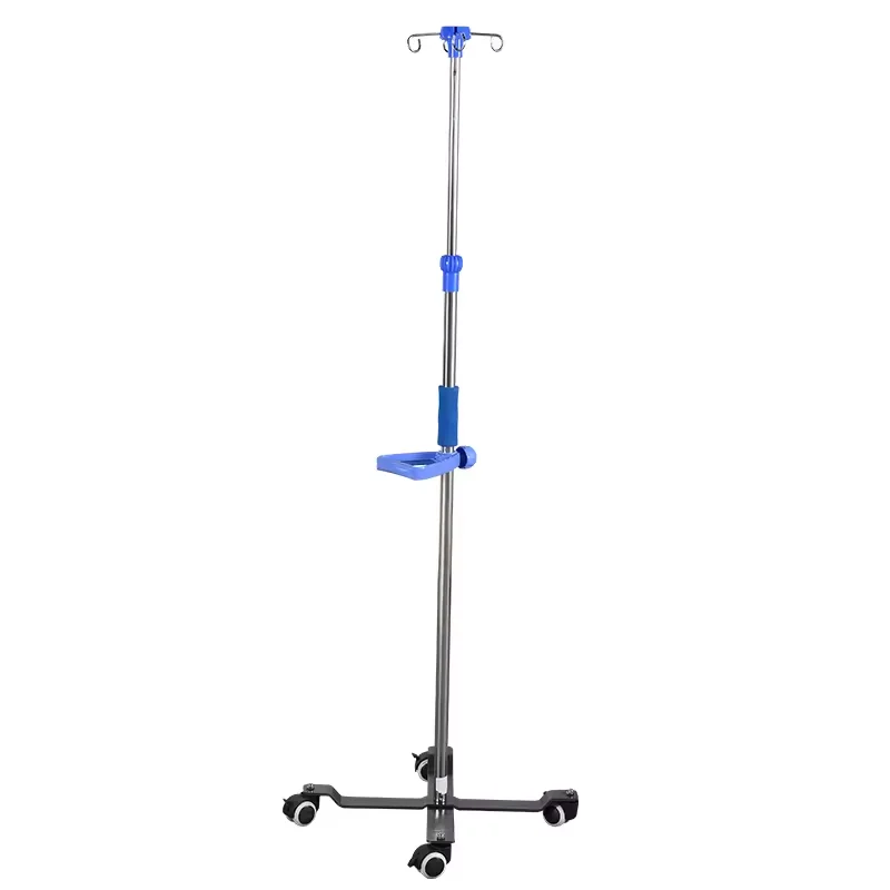 Hospital furniture stainless steel movable hot-selling  infusion pole IV  stand hospital bed drip stand
