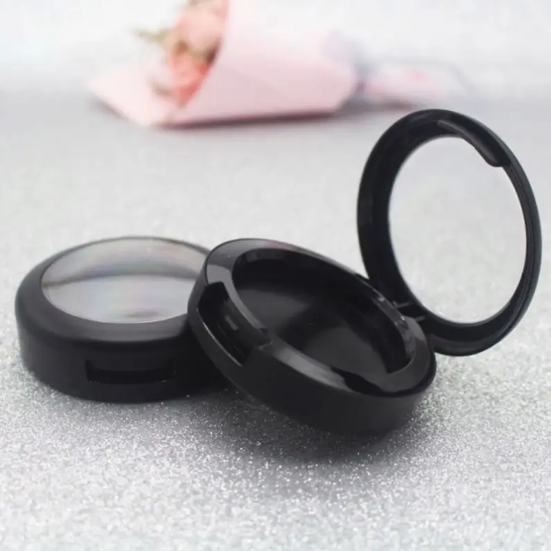 Hot Sell in stock and ready to ship Empty 3-5g Matt Black Powder Box Silk Printing supported