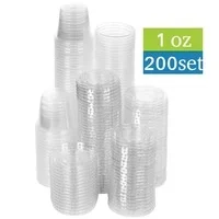  1 oz Plastic Portion Cups With Lids Condiment Sauce