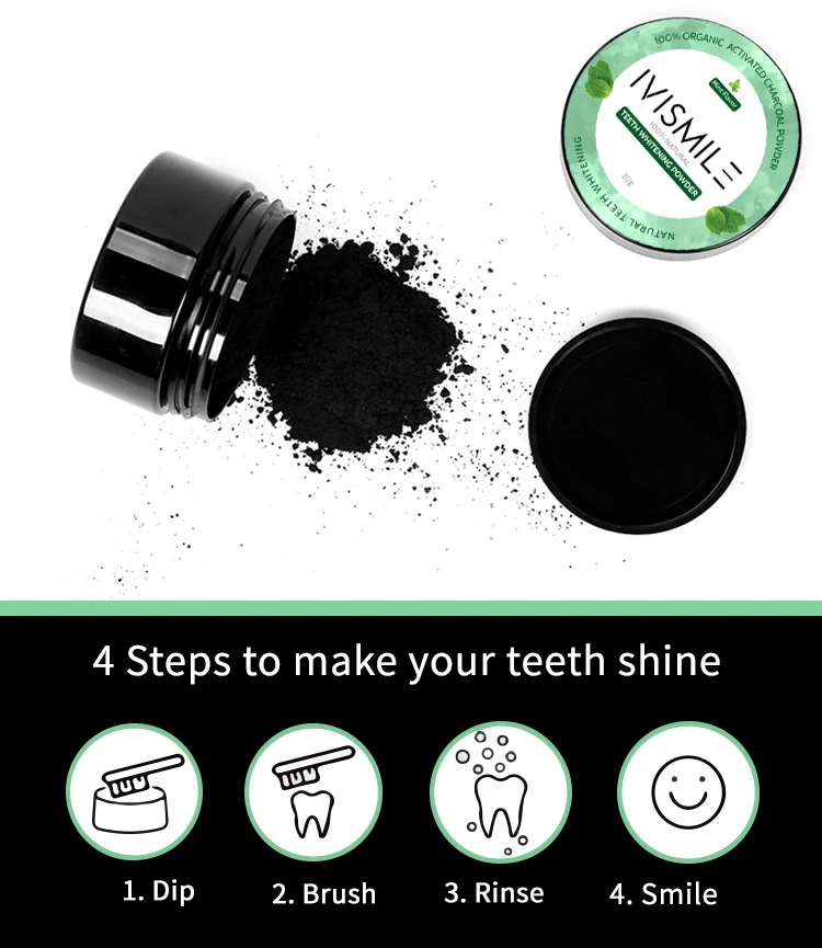Natural Teeth Whitening Powder For Dental Care Powder Charcoal 30g