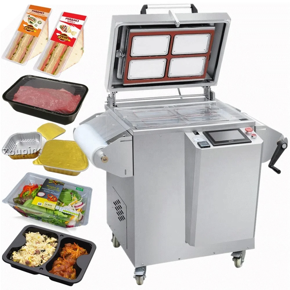 LY 280 modified atmosphere food vacuum sealing machine map packaging machine meal food tray sealing machine with gas flush