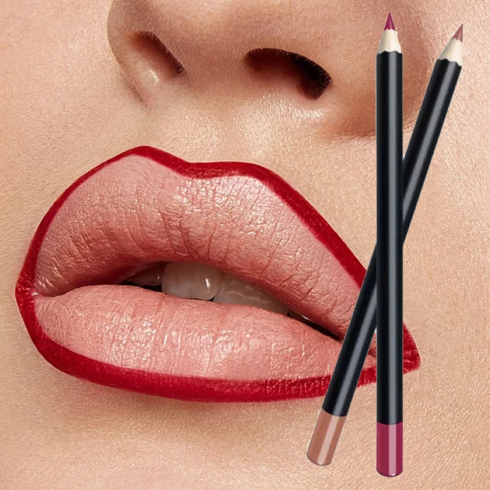 High Pigment Custom Brand Wholesale Waterproof Long Lasting Vegan Cruelty Free White Tiny Matte Brown Dark  Lipliner Pencil